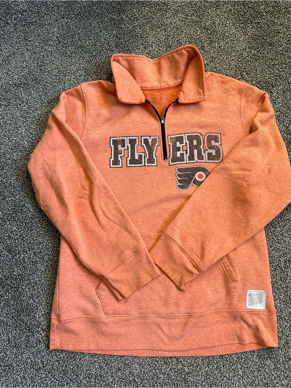 Etro Orange Heathered Pullover with Patch Detail